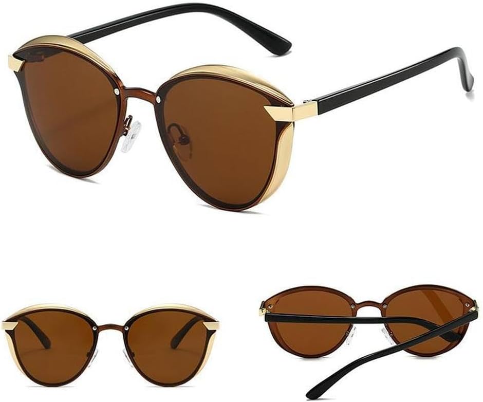 

Модные женские солнцезащитные очки овальной формы, женские солнцезащитные очки в стиле ретро с защитой от УФ-излучения UV400, повседневные очки, SUN3183 Generic, Gold Brown