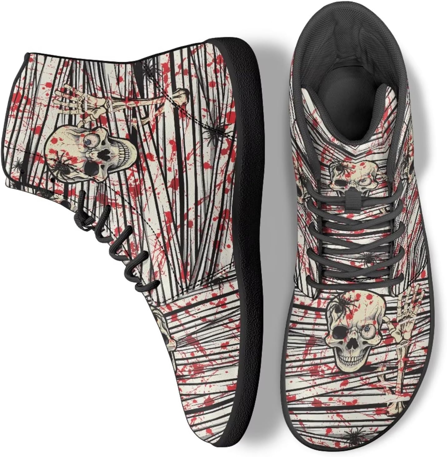 

Унисекс высокие кроссовки для бега для женщин и мужчин, обувь для ходьбы, тренировочные кроссовки из ПУ-кожи Ecaestolph, черный