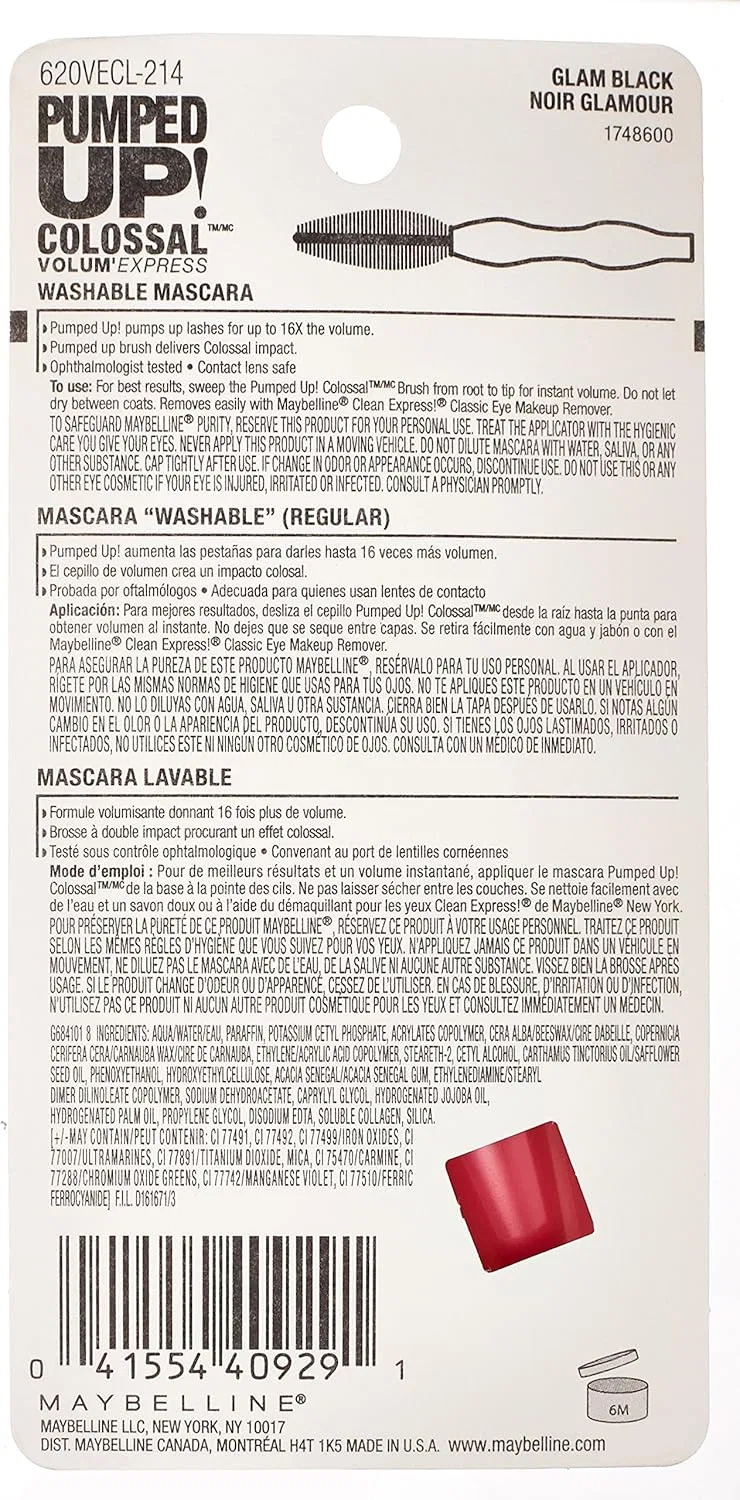 Тушь для ресниц объемная Maybelline New York Volum' Express Pumped Up! Colossal, 0.33 fl. oz, черный — фото 3