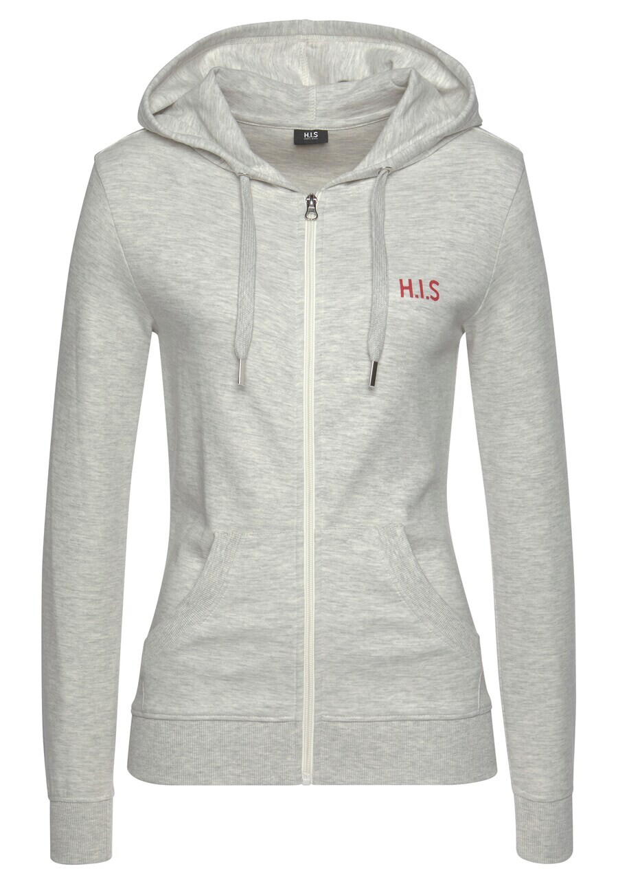 

Толстовка с капюшоном на молнии H.I.S Zip-Up Hoodie, пятнистый серый