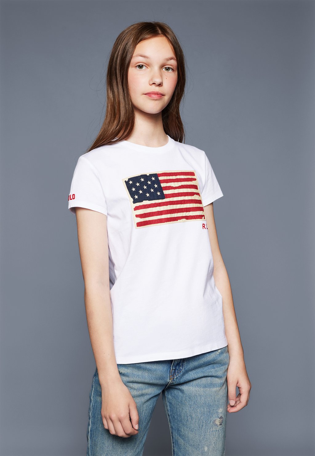 

Футболка с принтом FLAG TEE Ralph Lauren, белый