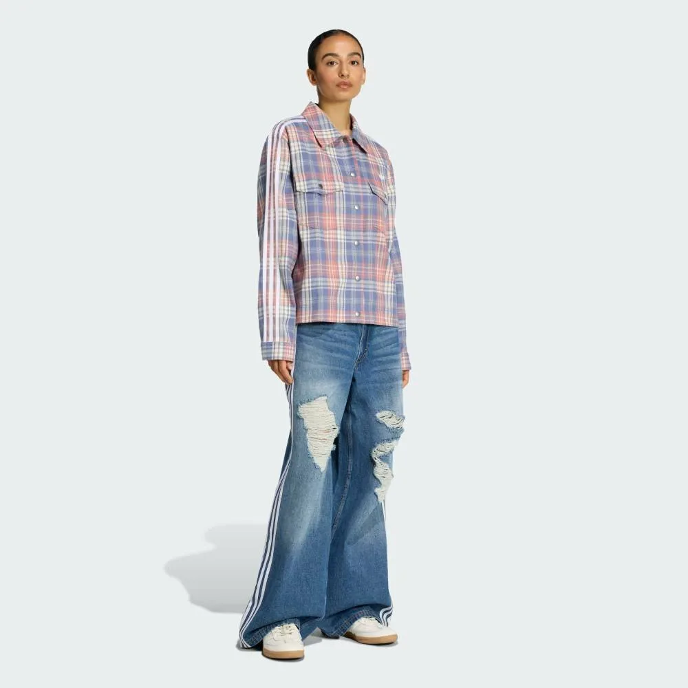Originals Свободные джинсовые брюки с эффектом потертости Adidas, blue — фото 3