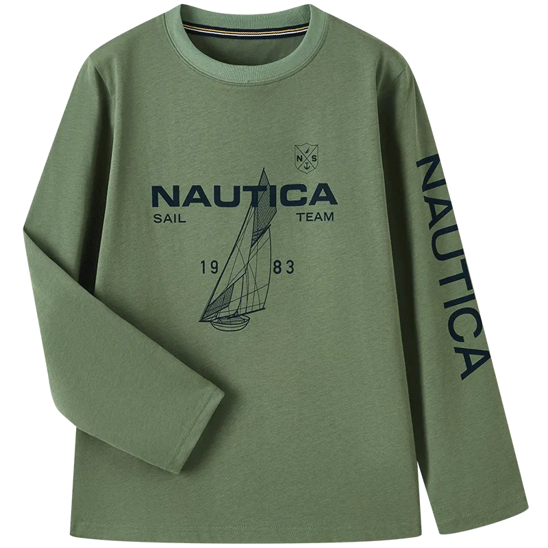 Детская футболка с длинным рукавом NAUTICA, Army Green