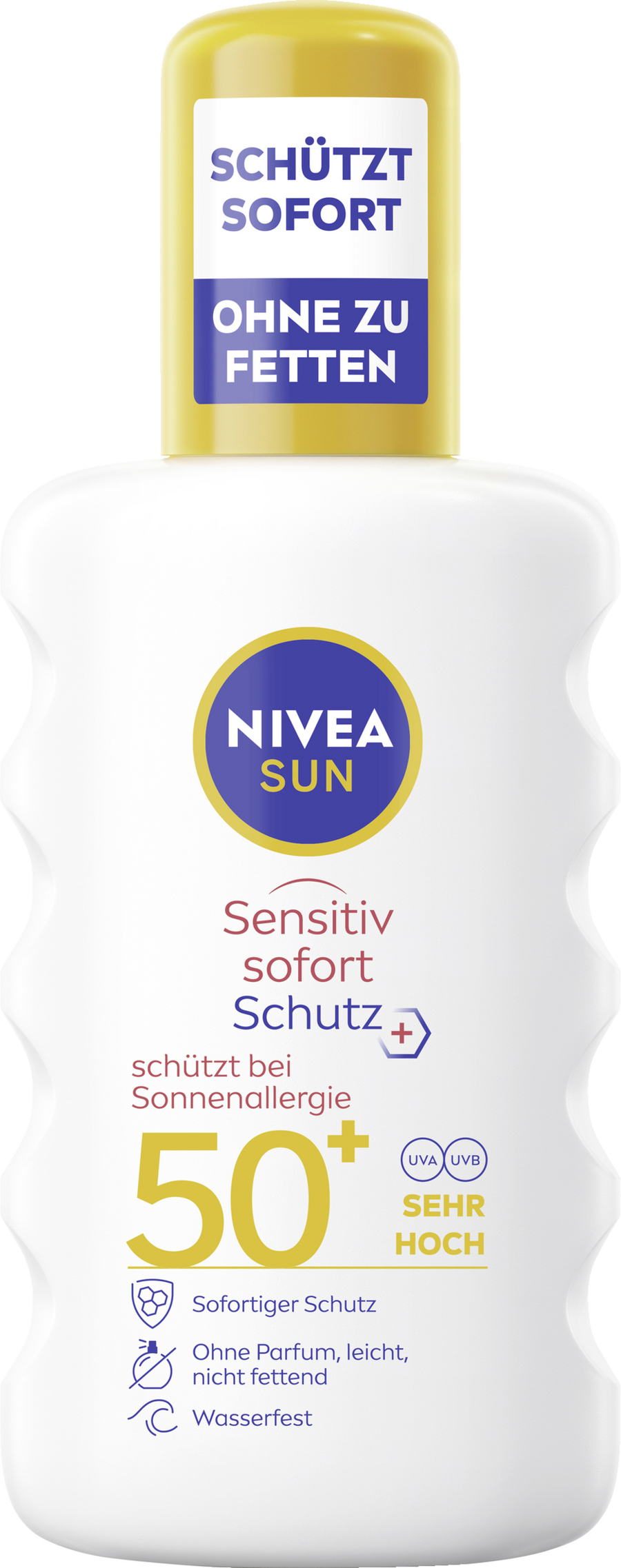 

Солнцезащитный крем NIVEA SUN Sensitiv Sofort-Schutz Sonnenspray LSF 50+