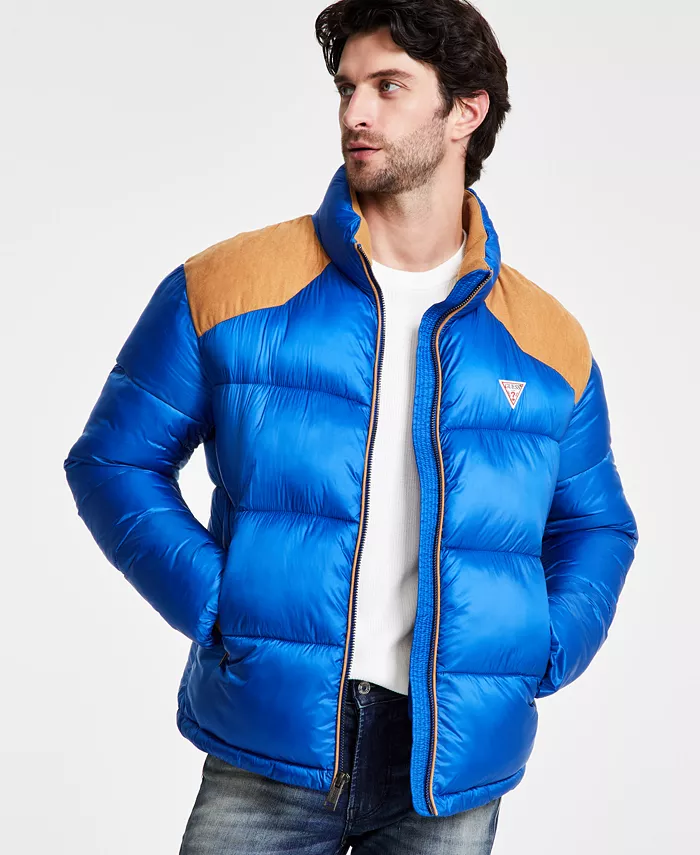 

Мужская утепленная куртка Larry Fabric Block Puffer GUESS, синий