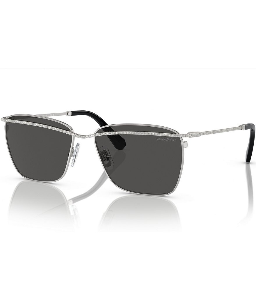 

Женские прямоугольные солнцезащитные очки Swarovski Crystal SK7006 58 мм, серебро, Серый, Женские прямоугольные солнцезащитные очки Swarovski Crystal SK7006 58 мм, серебро