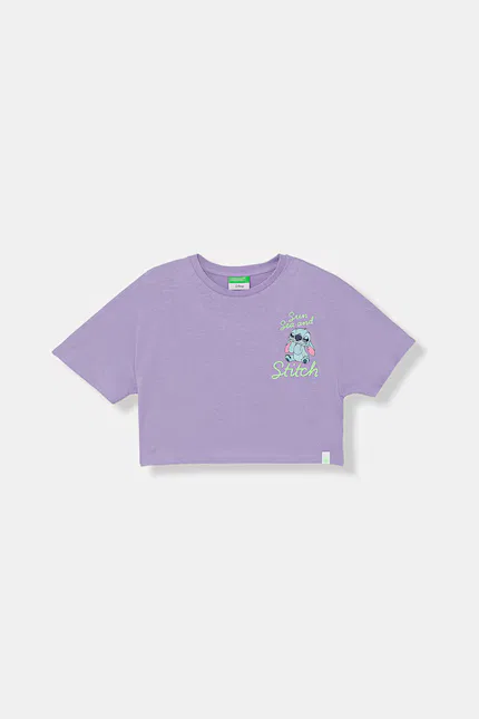 Футболка детская с принтом Disney Pixar United Colors of Benetton, фиолетовый