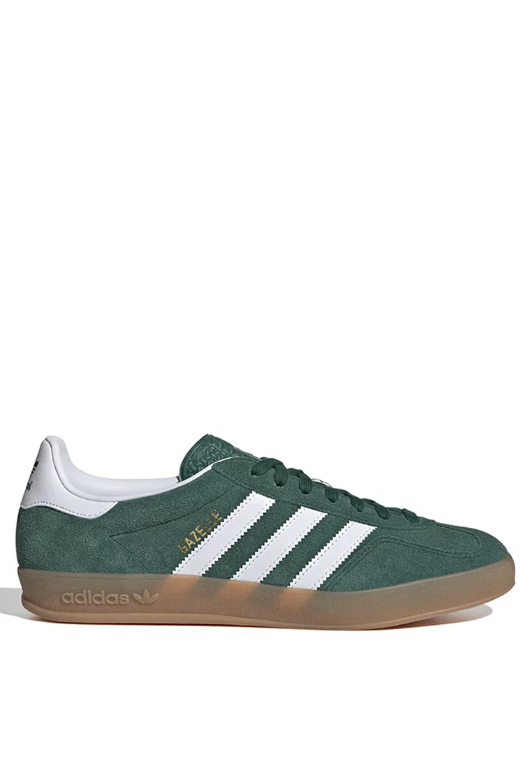 Кроссовки мужские Gazelle Indoor, Adidas, белый/зеленый