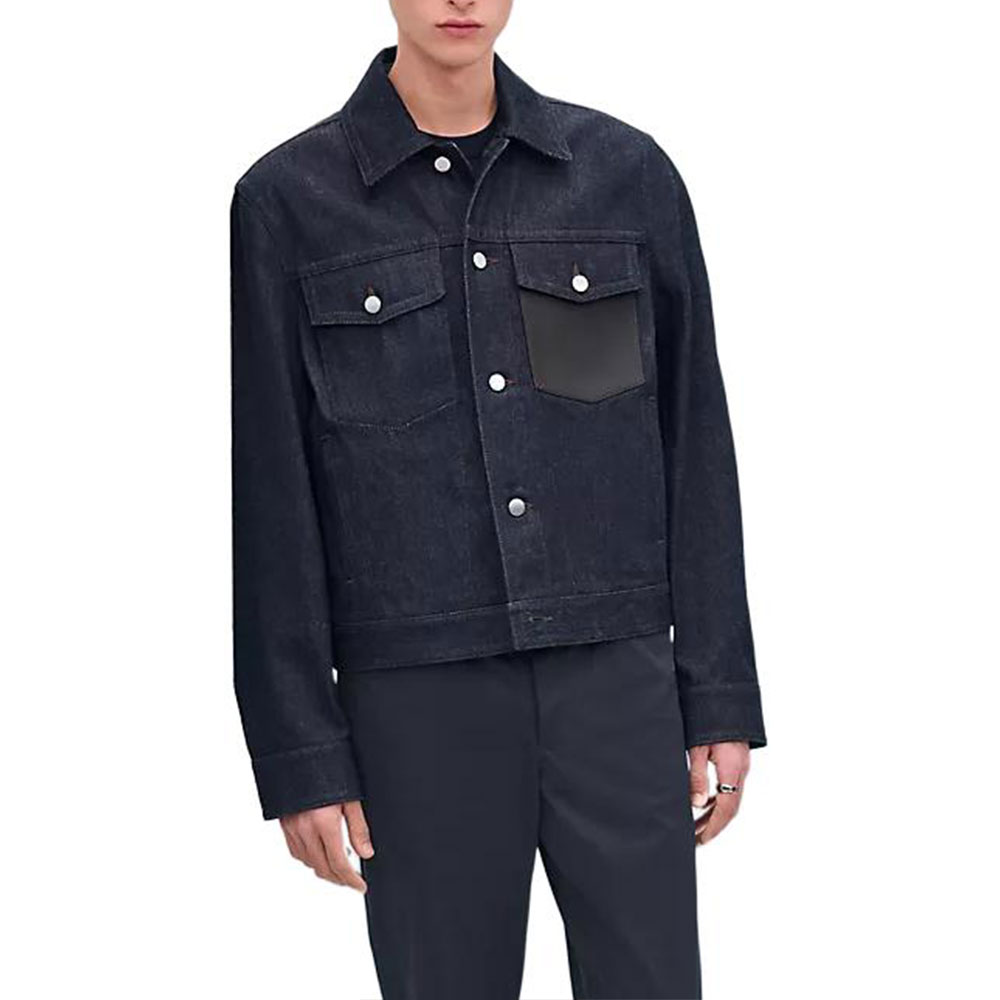 

HERMES Куртка джинсовая мужская морская синяя, Marine Blue