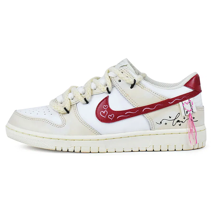 Кроссовки детские для скейтбординга Nike Dunk низкие Ecru Red