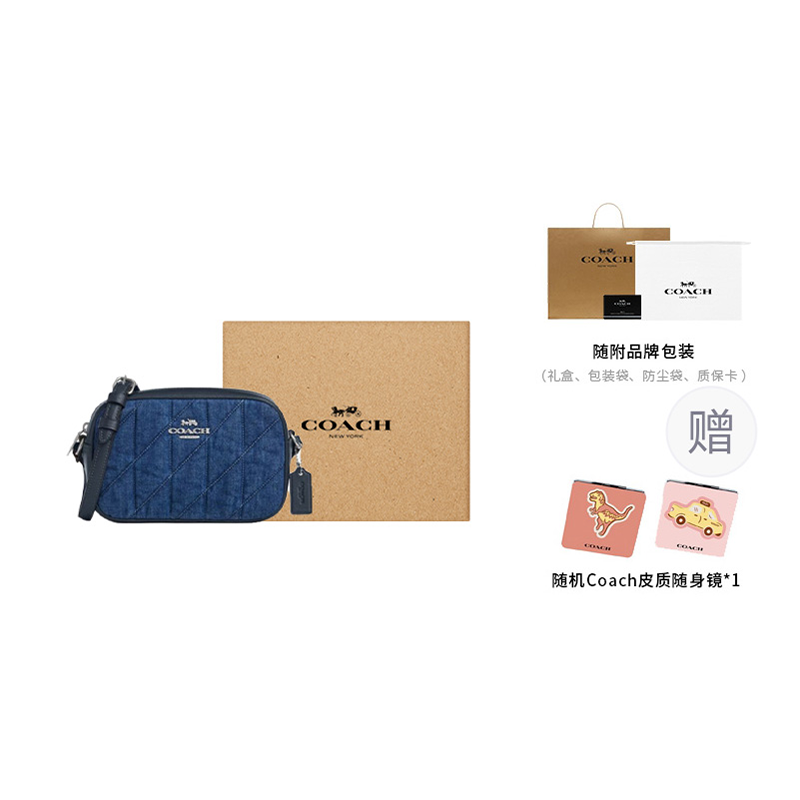 

COACH Сумка через плечо Jamie Fabric Camera Bags мини женская джинсовая синяя