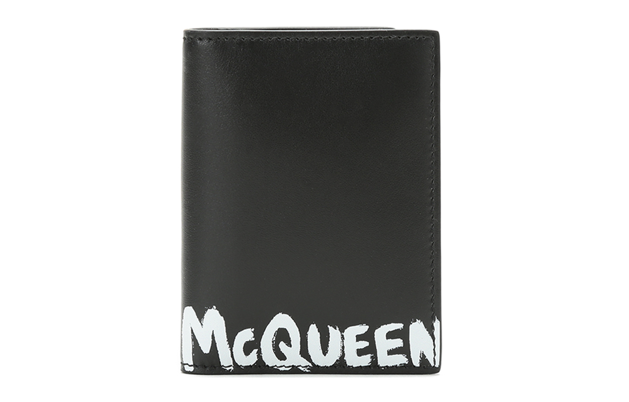 

Alexander McQueen Кожаный держатель для карт, мужской, черный
