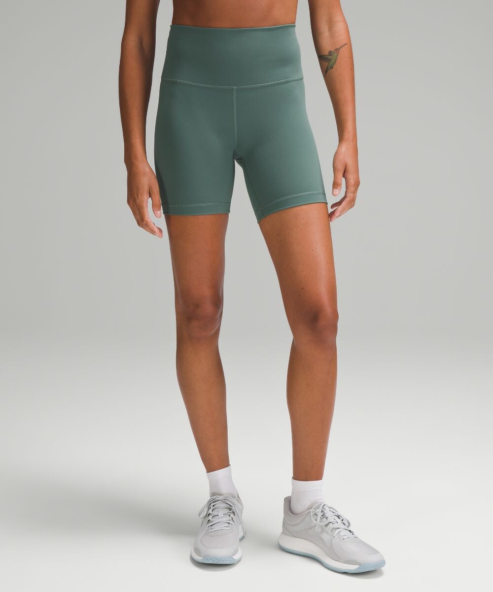 

Короткие шорты с высокой посадкой Wunder Train Lululemon, зеленый