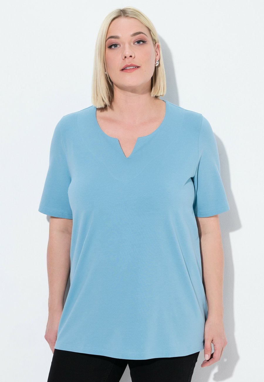 

Футболка Ulla Popken A-LINIE HALBARM, Pale Petrol/Light-Blue Denim, Синий, Футболка Ulla Popken A-LINIE HALBARM, Pale Petrol/Light-Blue Denim