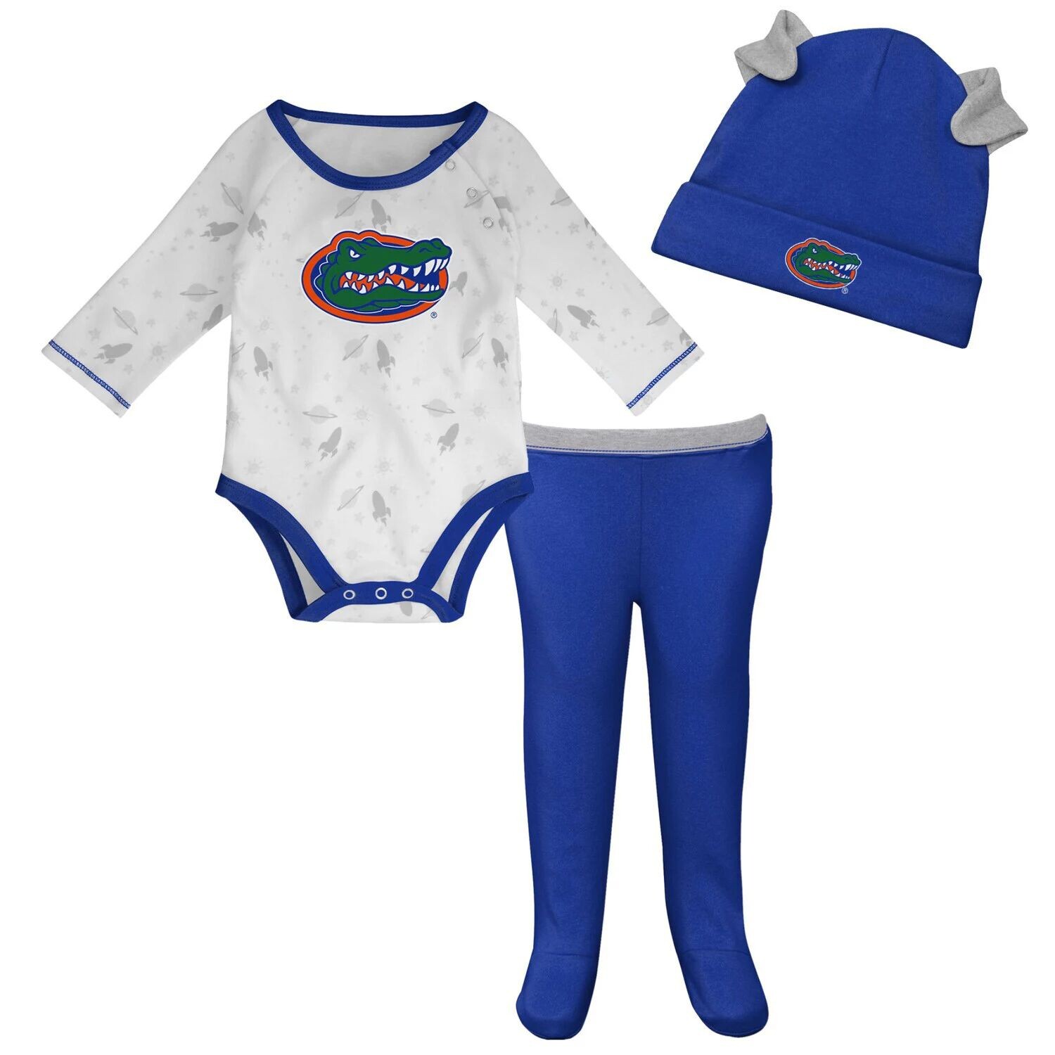 

Королевский/белый цвет для новорожденных и младенцев Florida Gators Dream Team Боди с длинными рукавами и регланами, комплект из шапки и брюк Outerstuff