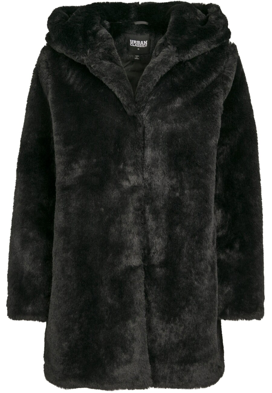 

Пальто межсезонное Urban Classics Ladies Hooded Teddy Coat, черный