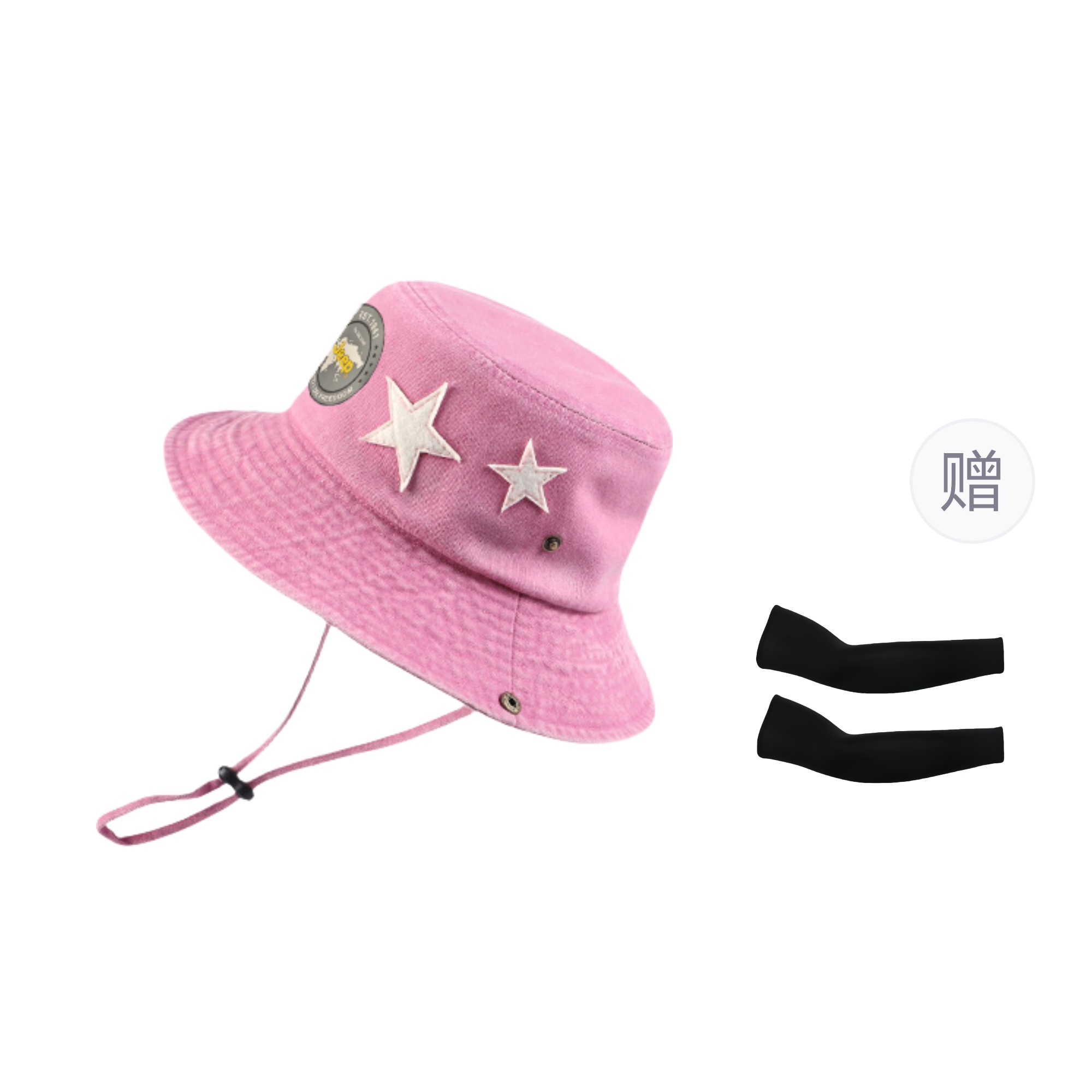 

Хлопковая, полиэстеровая бейсболка Unisex Jeep, розовый bucket hat+черный cooling arm sleeves