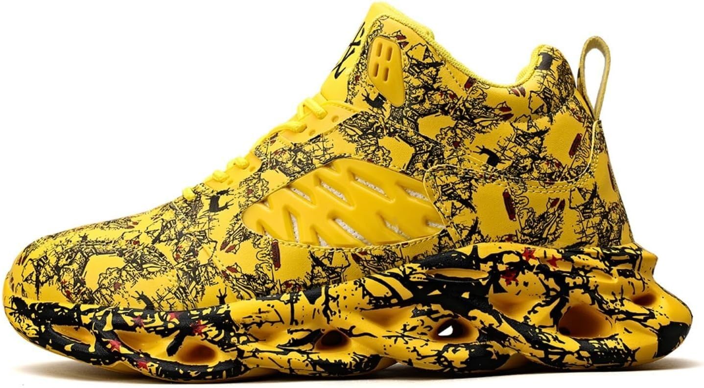 

Мужские модные спортивные баскетбольные кроссовки с противоскользящей амортизацией, легкие повседневные фитнес-кроссовки для бега Solastride, желтый