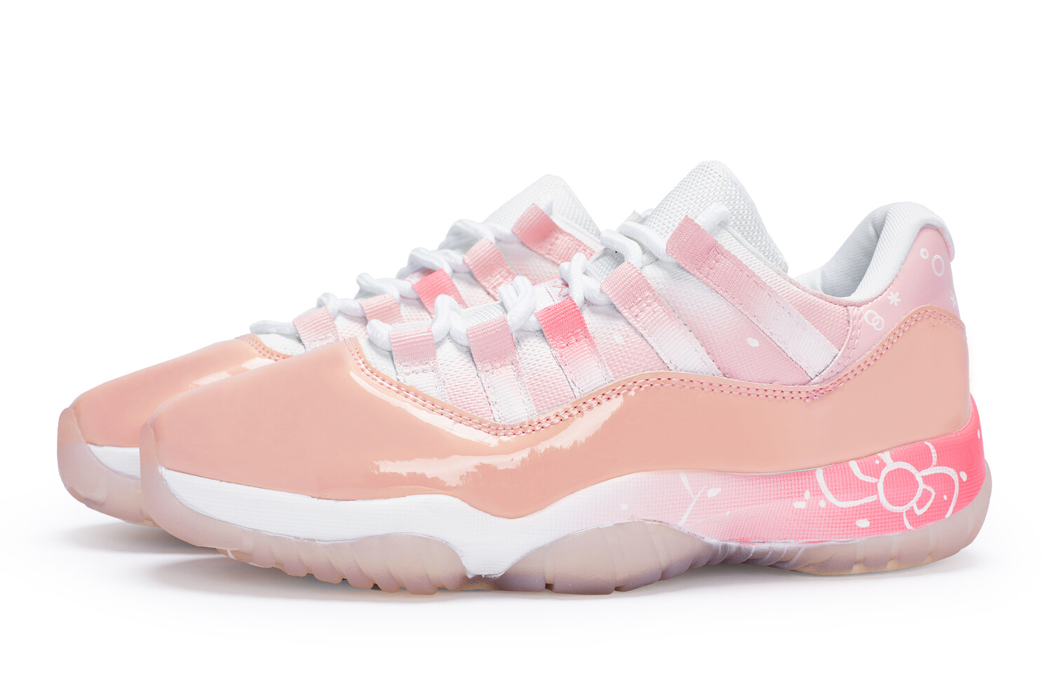 Баскетбольные кроссовки Air 11 Vintage женские с низким верхом розовый/белый Jordan