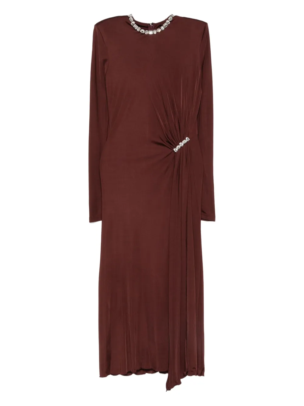 

Драпированное платье, украшенное кристаллами David Koma, красный