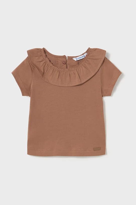 

Детская хлопковая футболка Mayoral, коричневый
