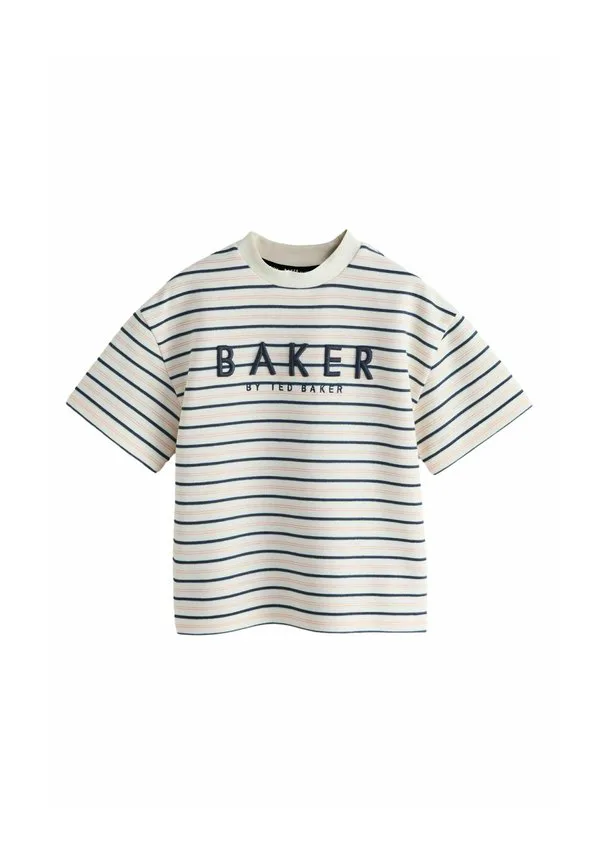 Футболка стандартного кроя с текстурированным полосатым принтом Baker By Ted Baker, Stone Grey Red