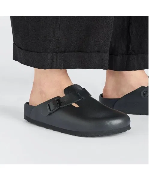 Мужские кожаные сандалии Birkenstock Boston чёрные — фото 2