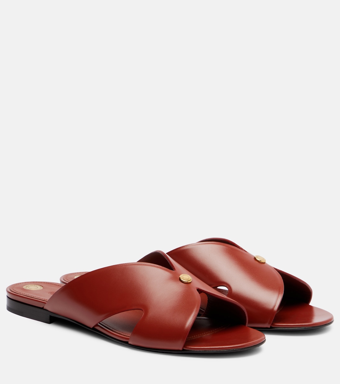 Кожаные шлепанцы Vera Loro Piana, Vinegar