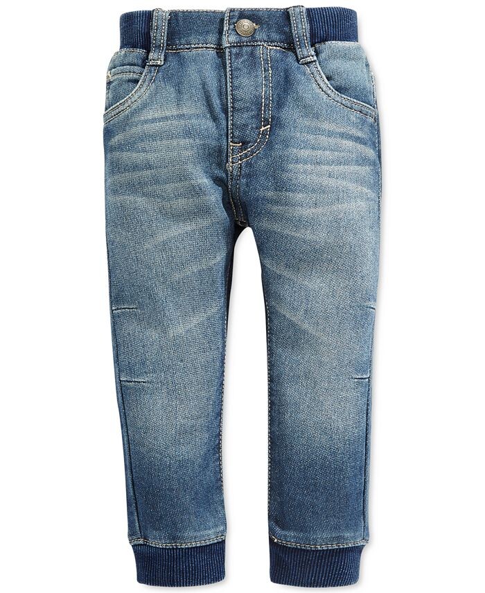 Вязаные джинсовые брюки-джоггеры для маленьких мальчиков Levi's, синий