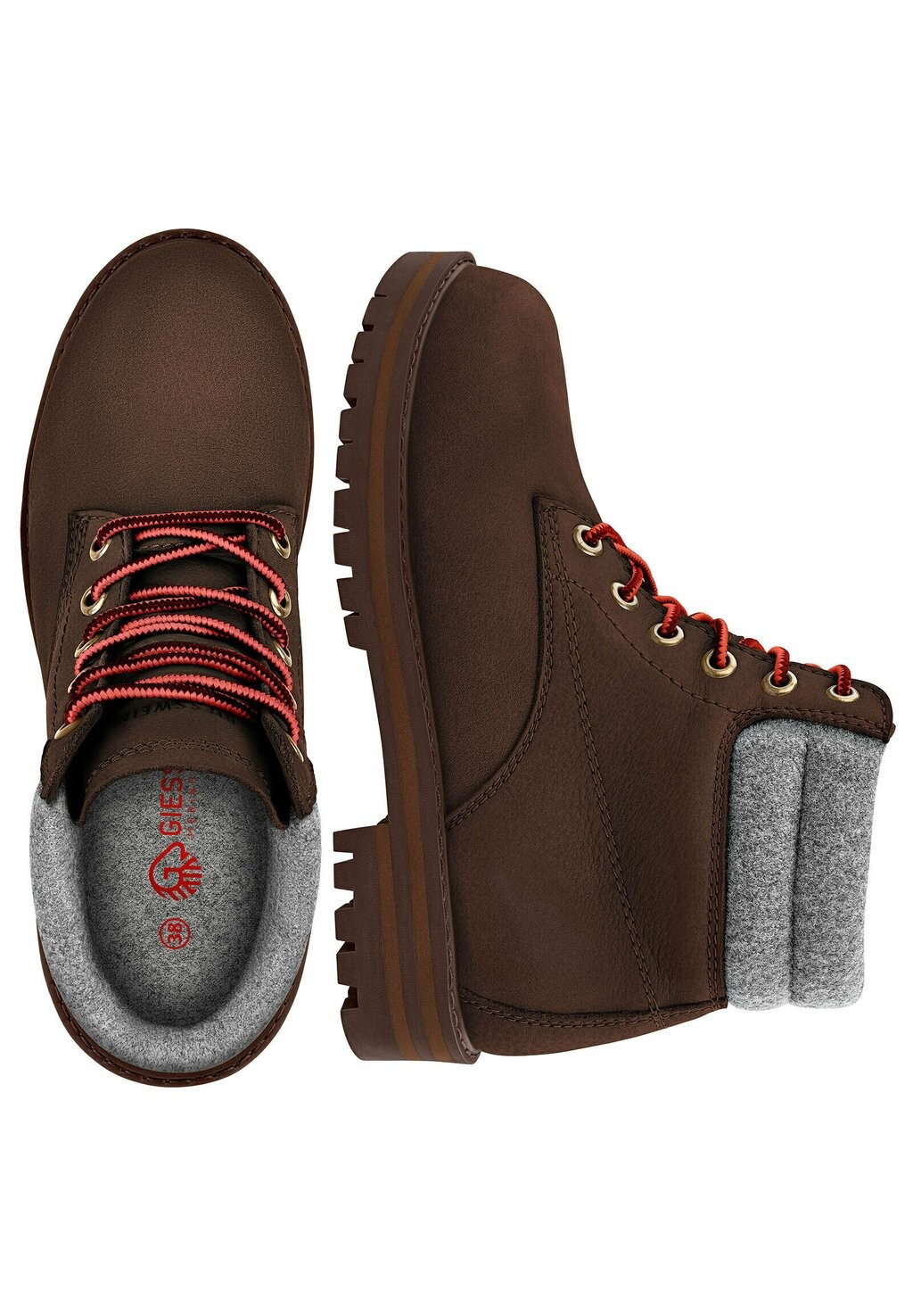 Ботильоны на шнуровке Leather Merino Boot Giesswein, цвет dunkelbraun — фото 4