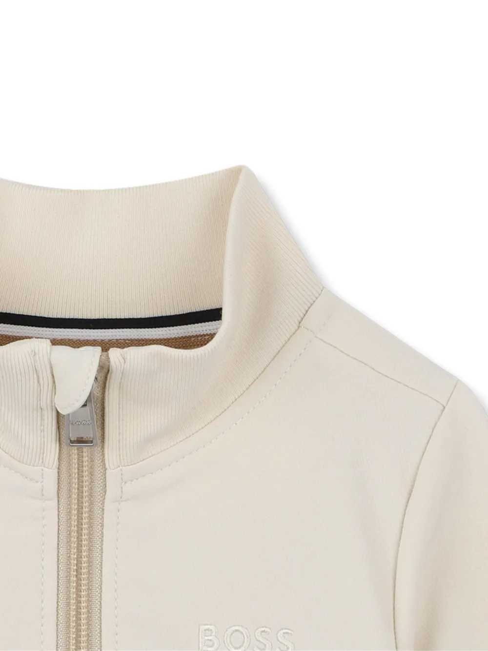 Толстовка на молнии с воротником-стойкой BOSS Kidswear, нейтральный — фото 3