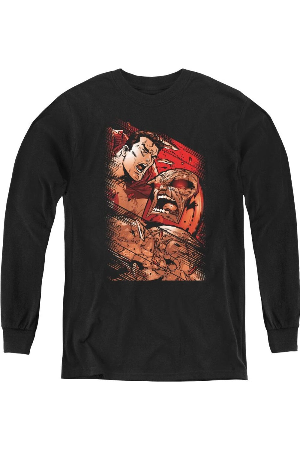 

Футболка с длинным рукавом для детей "Superman против Darkseid" Gildan, черный