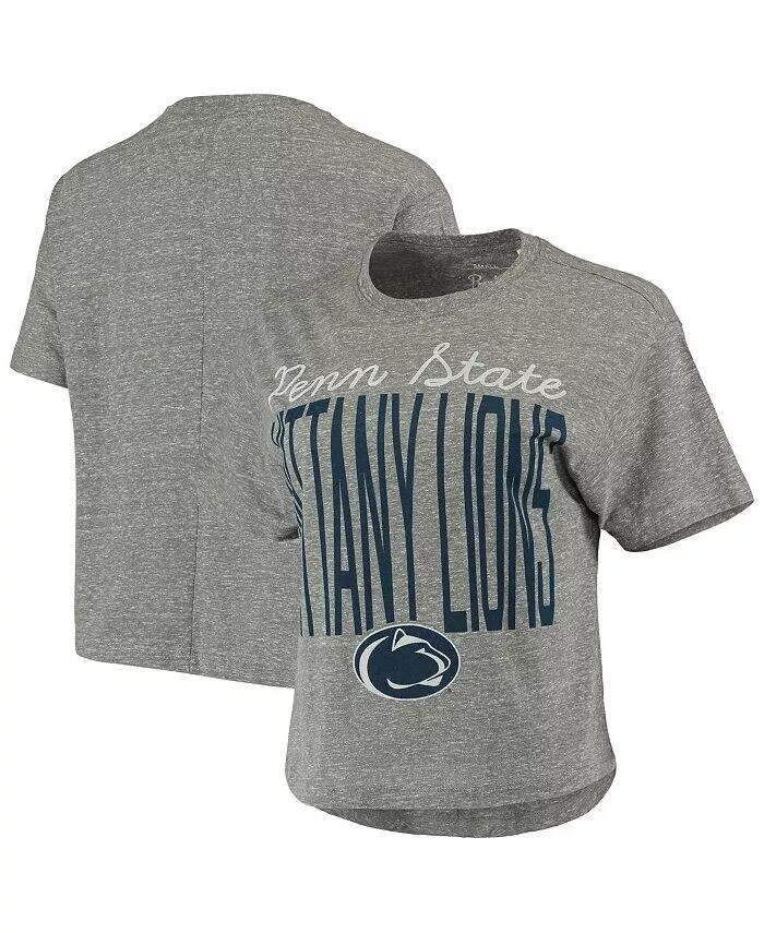 

Женская серая укороченная футболка с принтом Penn State Nittany Lions Sanibel Knobi Pressbox