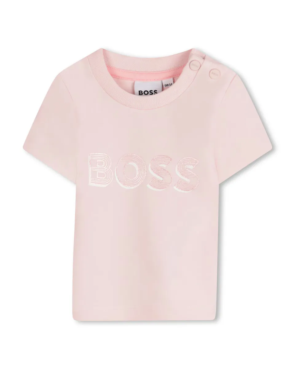 

Baby girl футболка с коротким рукавом и логотипом спереди BOSS Kidswear, цвет Rosa