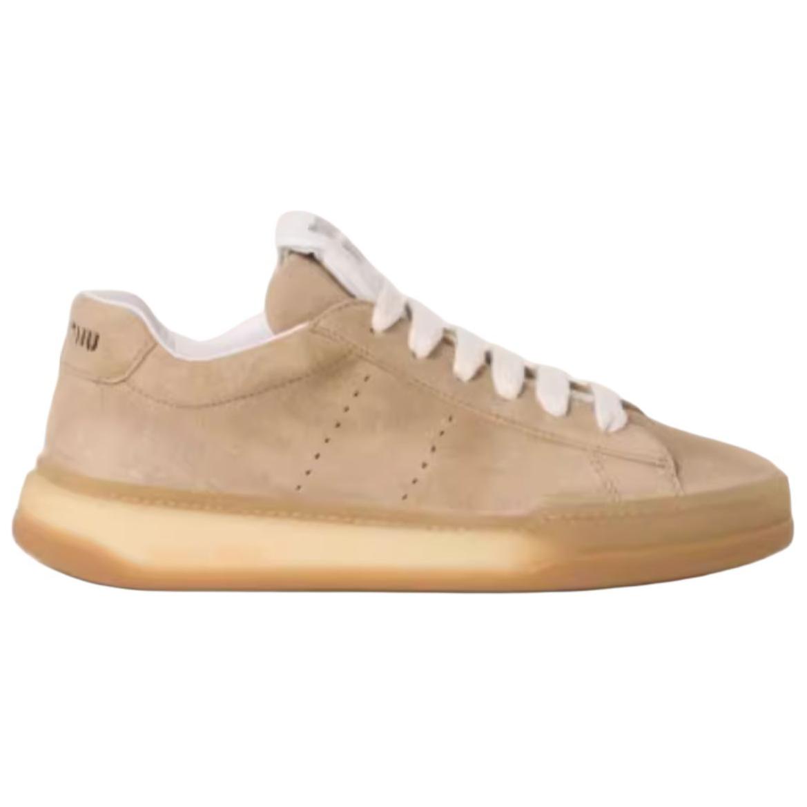 Женские скейтерские кросовки Low Top светло-коричневые MIU MIU — фото 2