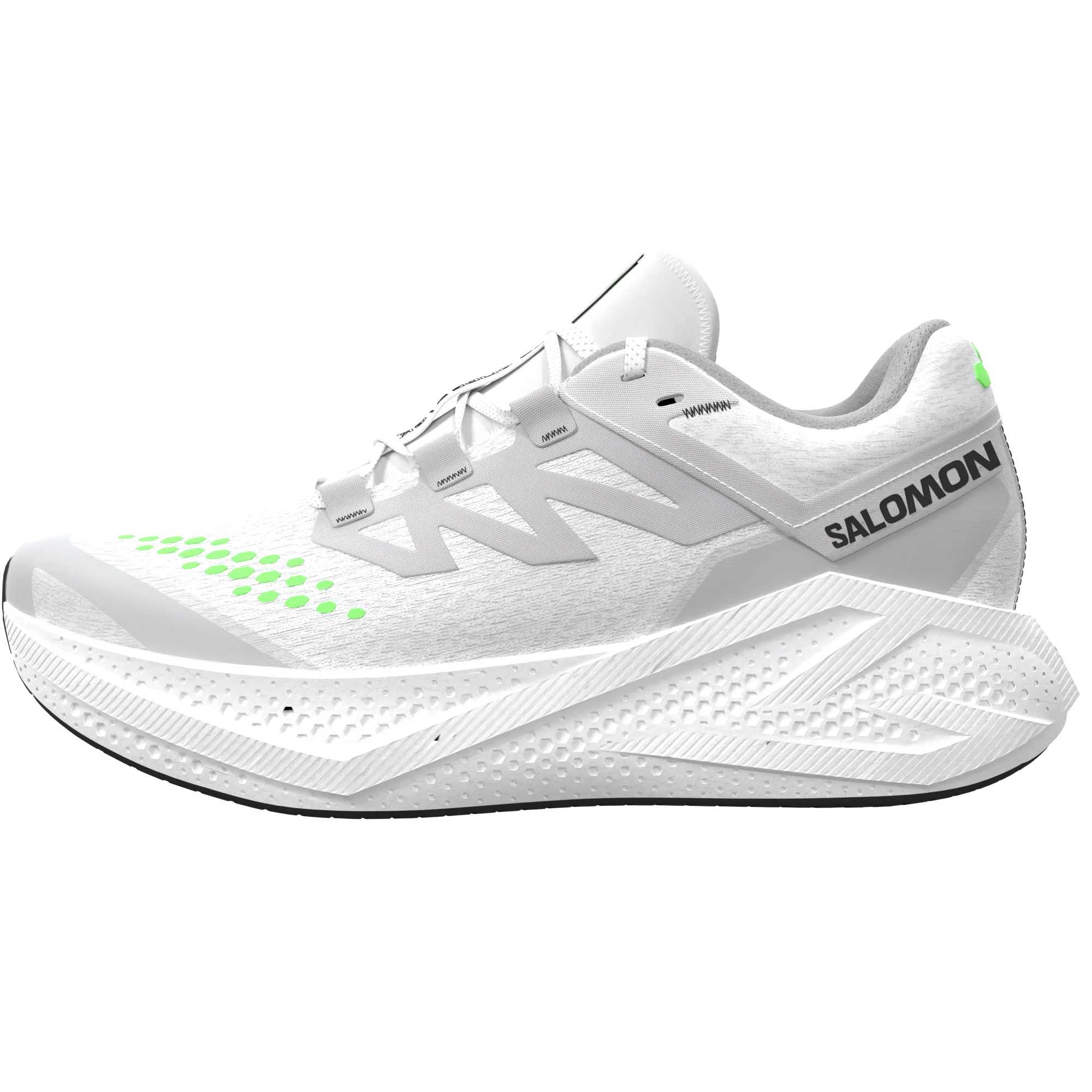 

Женские кроссовки для бега и повседневных тренировок AERO GLIDE 3 с технологией амортизации, дышащим покрытием и подошвой Rebound Contagrip SALOMON, белый/серый/зеленый