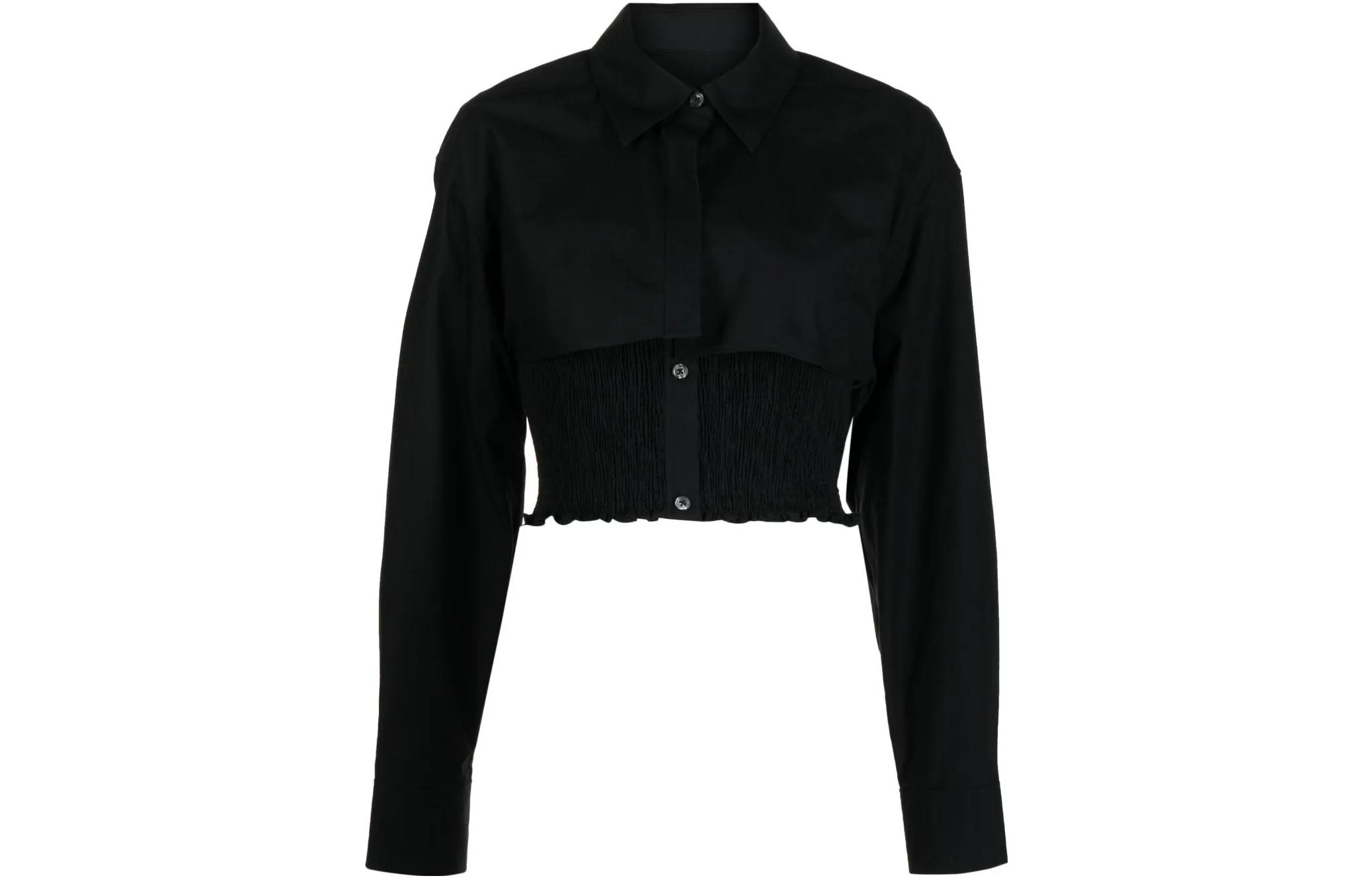 

Двухслойная рубашка со сборкой Twinset Alexander Wang, черный