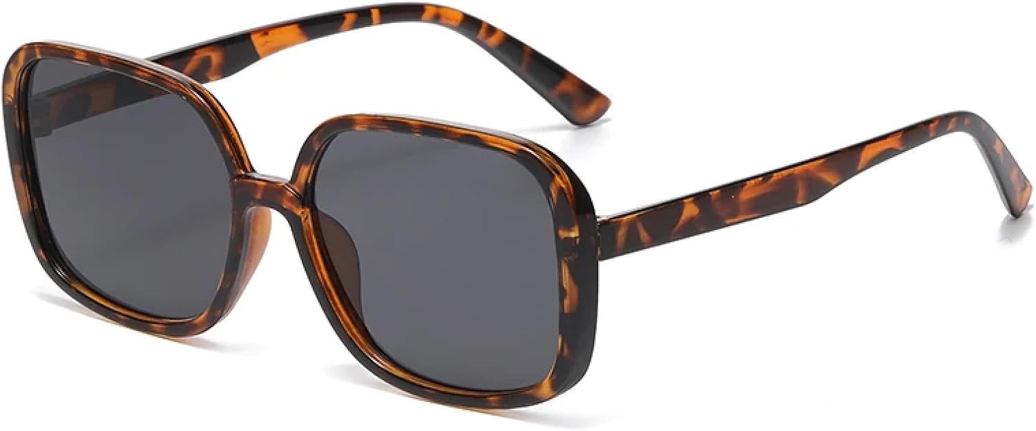 

1/5 комплекта модных солнцезащитных очков в крупной оправе для женщин, винтажные солнцезащитные очки для женщин, очки для занятий спортом на открытом воздухе SZVVBKK, Leopard