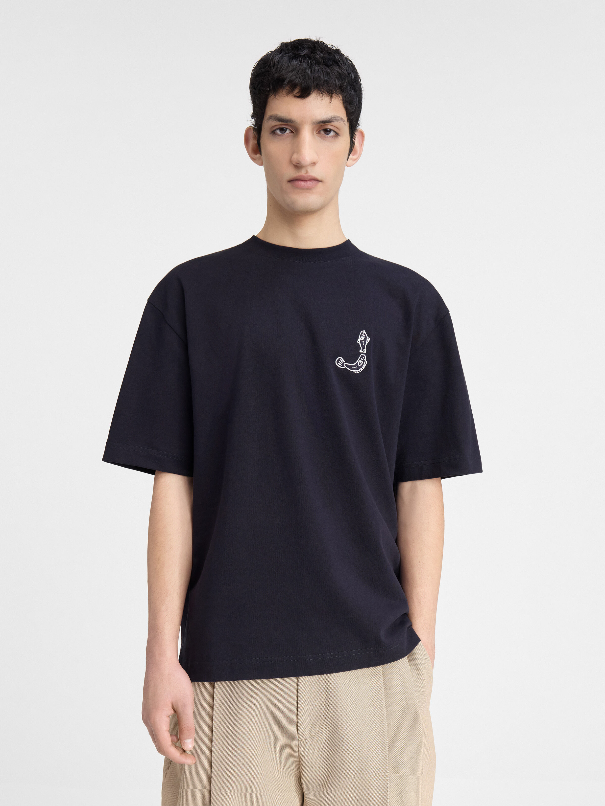 

Футболка с вышитым логотипом Fisherman JACQUEMUS The Merù t-shirt, темно-синий