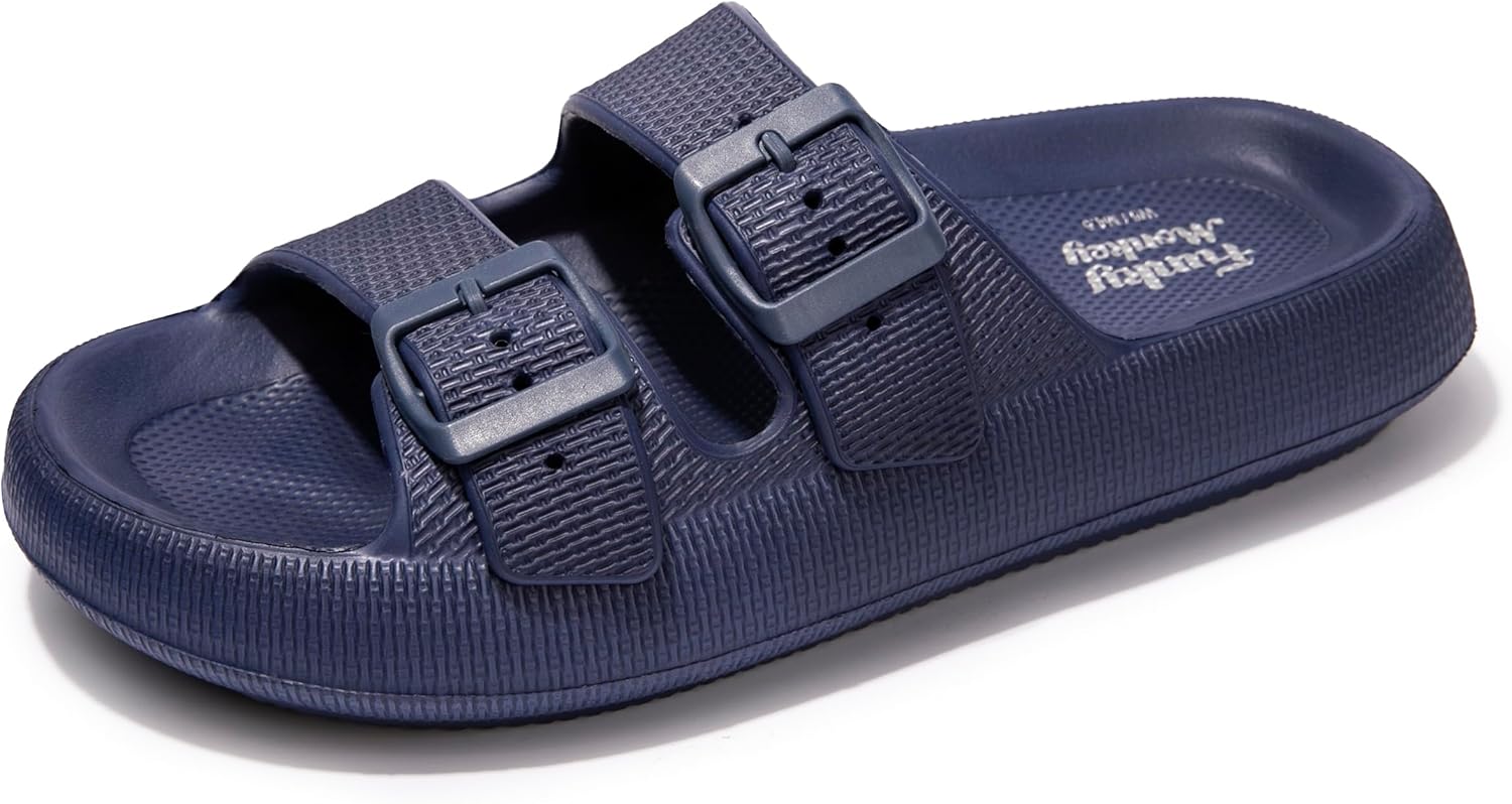 

Унисекс сандалии FUNKYMONKEY EVA с комфортной подошвой, толстой подошвой, регулируемыми двойными пряжками, водонепроницаемые, с мягкой подошвой, темно-синий