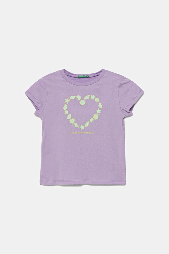 

Детская хлопковая футболка United Colors Of Benetton, фиолетовый