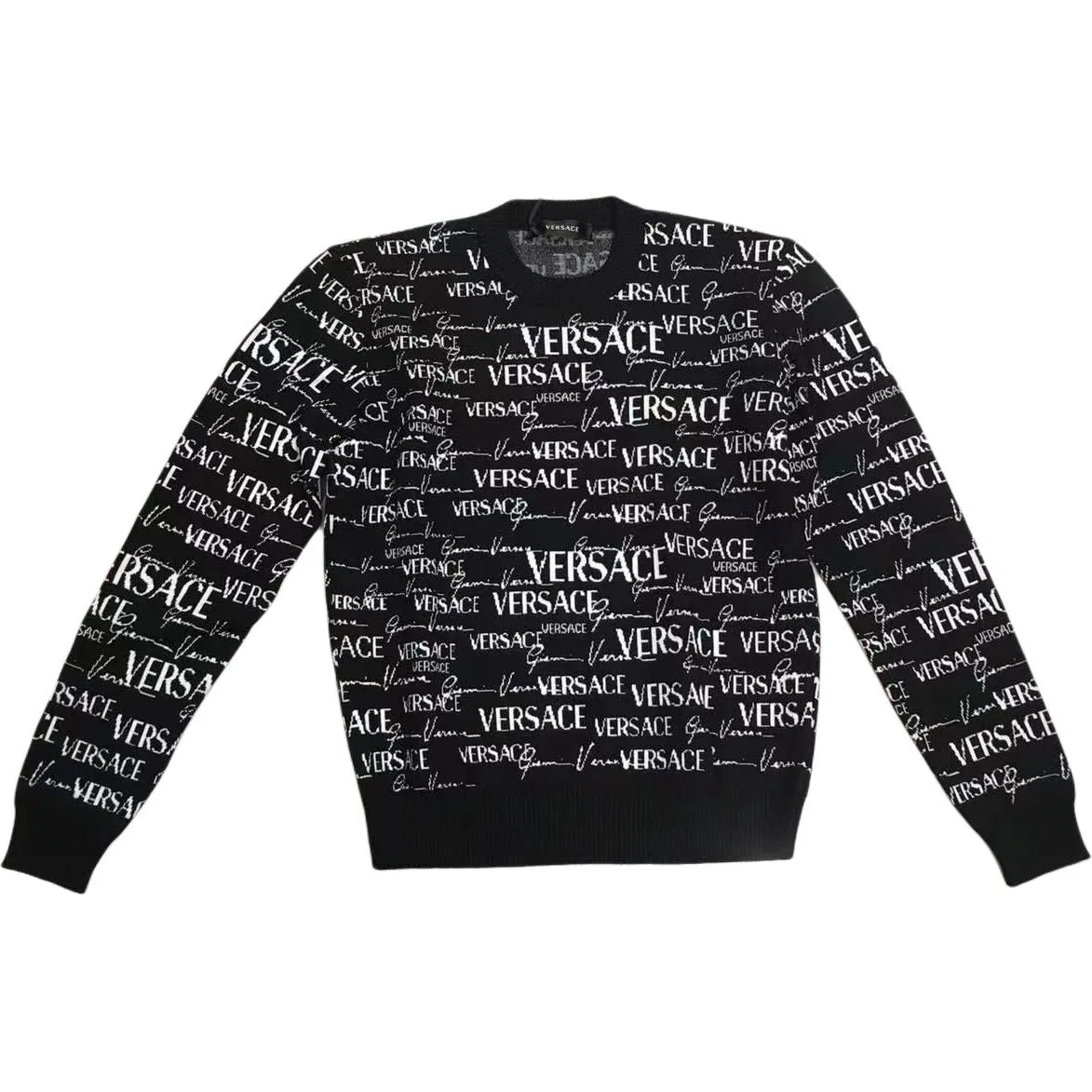 Свитер мужской Black с круглым вырезом VERSACE