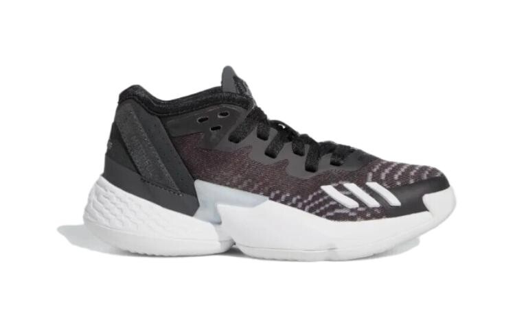 Баскетбольные кроссовки DON Issue #4 для детей PS Mid-top черного/белого цвета Adidas — фото 2