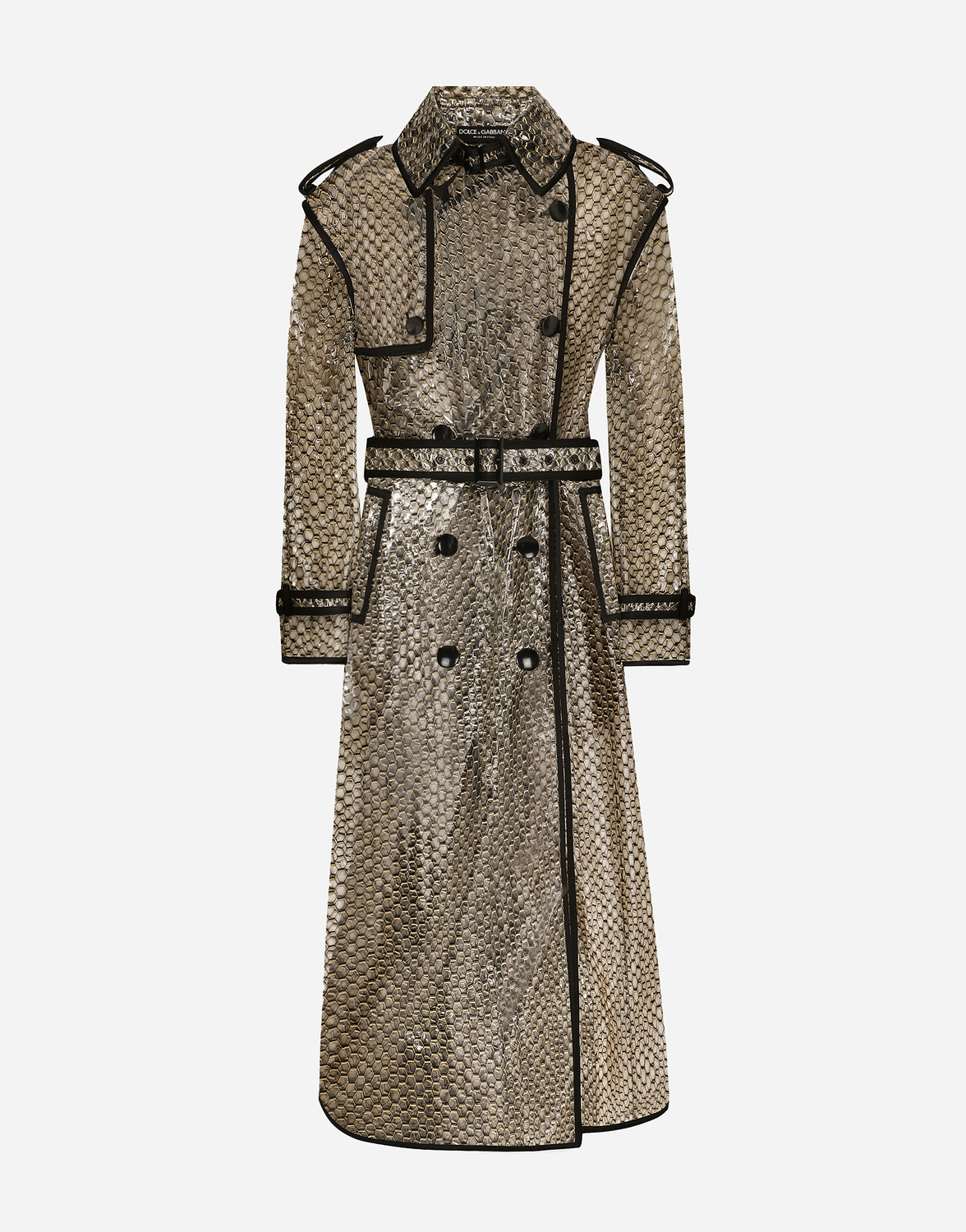 

Тренч из сетчатого люрекса с покрытием из пвх Dolce & Gabbana, мультиколор