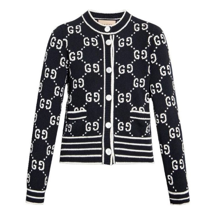 

Кардиган (WMNS) Gucci GG cotton blend cardigan 'Black' 753917-XKCAN-1289, черный