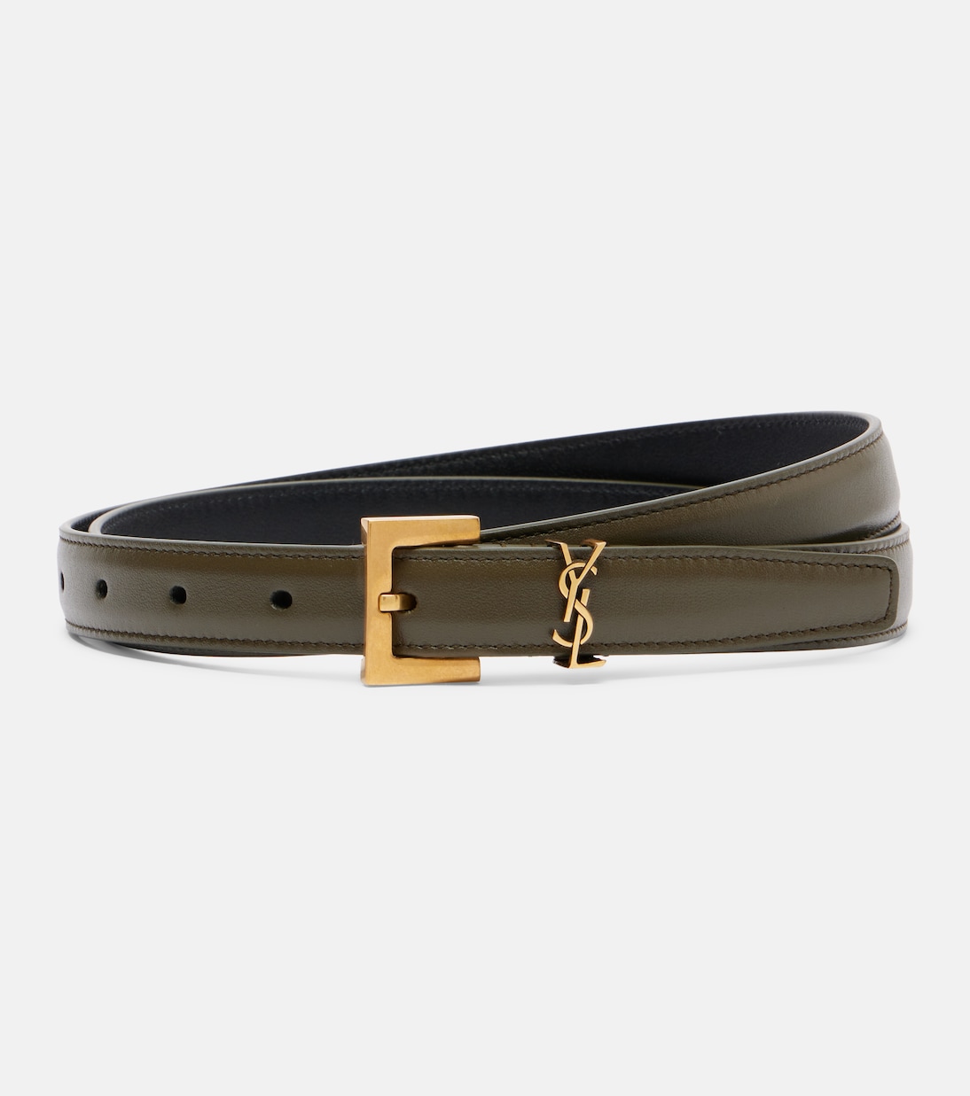 

Ремень из кожи Кассандра Saint Laurent, Artichocke Green