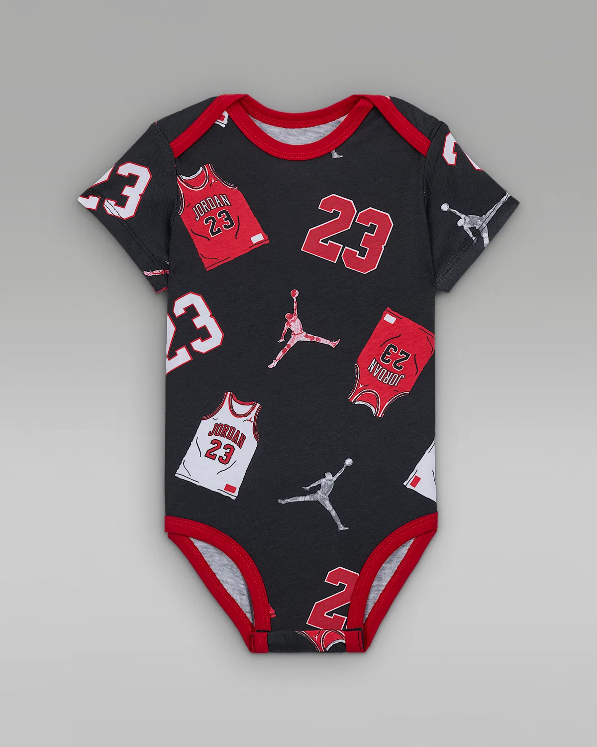 Боди-комплект Jordan (3 шт.) для малышей (6-9M) 23 Jersey, Black — фото 3