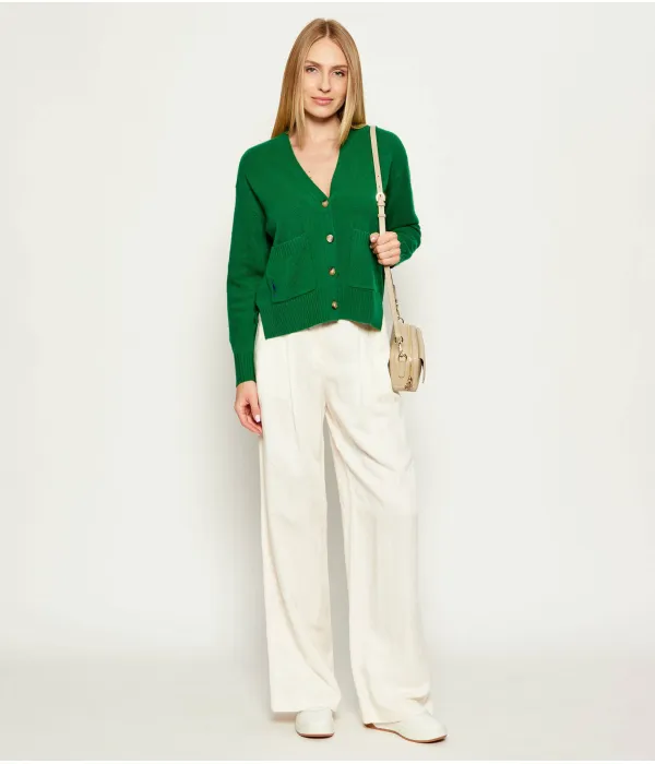 Шерстяной кардиган Loose fit Polo Ralph Lauren, зеленый — фото 2