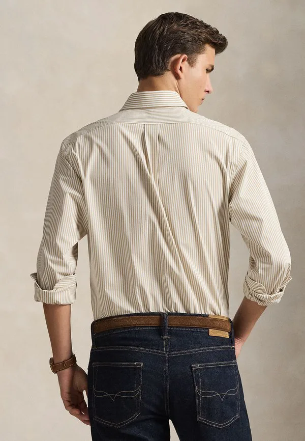Рубашка из полосатого эластичного поплина, сшитая на заказ. Polo Ralph Lauren, Coastal Beige/White — фото 3