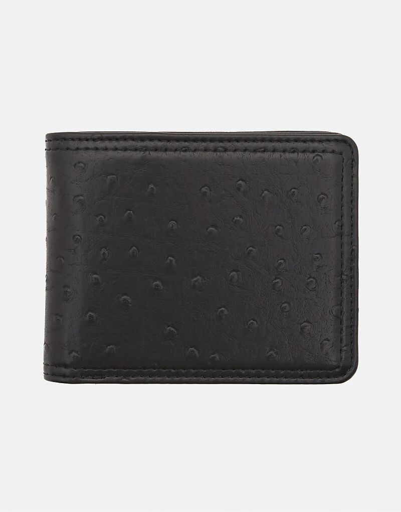 

Pull&Bear Кожаный фактурный рельефный кошелек черного цвета